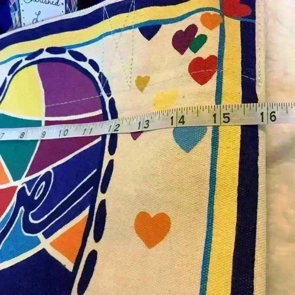 Giant Brighton Tote Shopper’s Canvas Bag Love Themed Hearts Gift New NWT - Picture 6 of 15